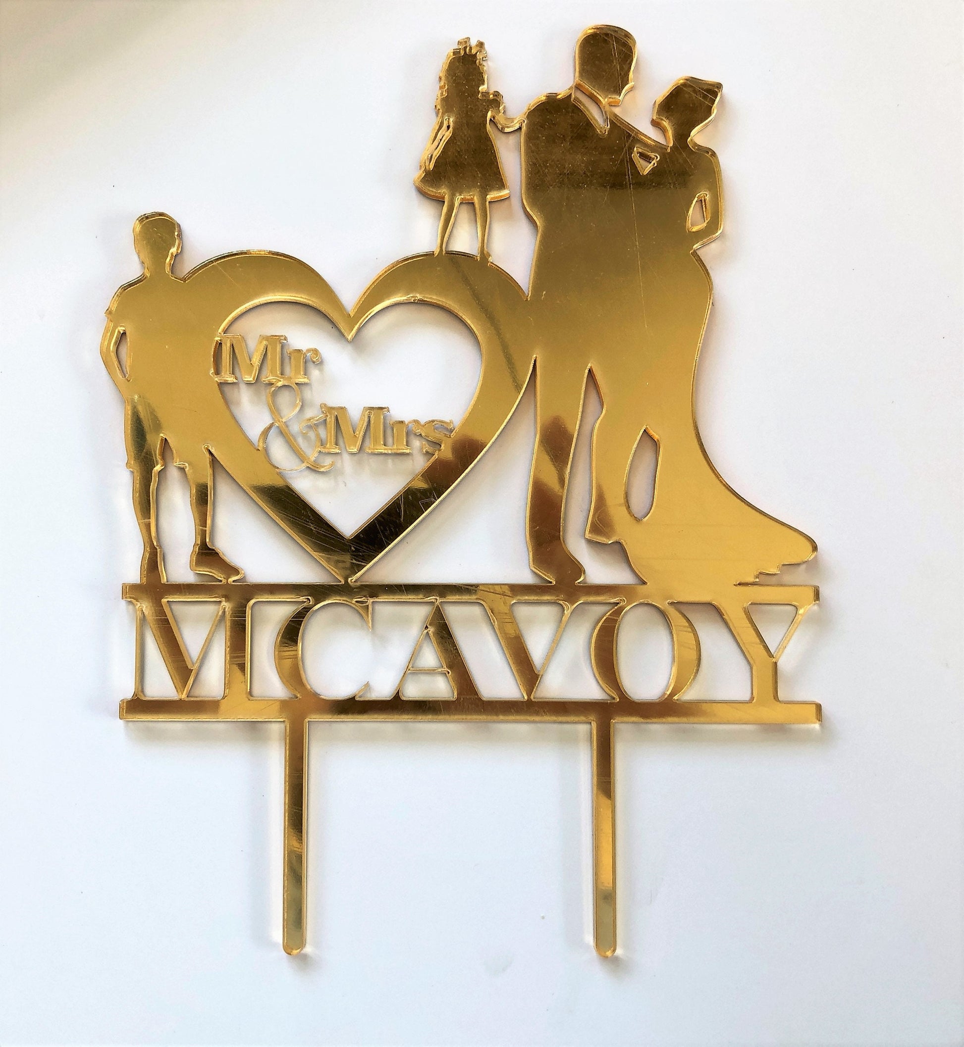 Custom / Personalized Laser Cut Cake Toppers - weddings, birthdays, baby showers, events, wood or acrylic, silhouettes, names, phrases