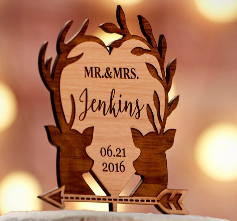 Custom / Personalized Laser Cut Cake Toppers - weddings, birthdays, baby showers, events, wood or acrylic, silhouettes, names, phrases