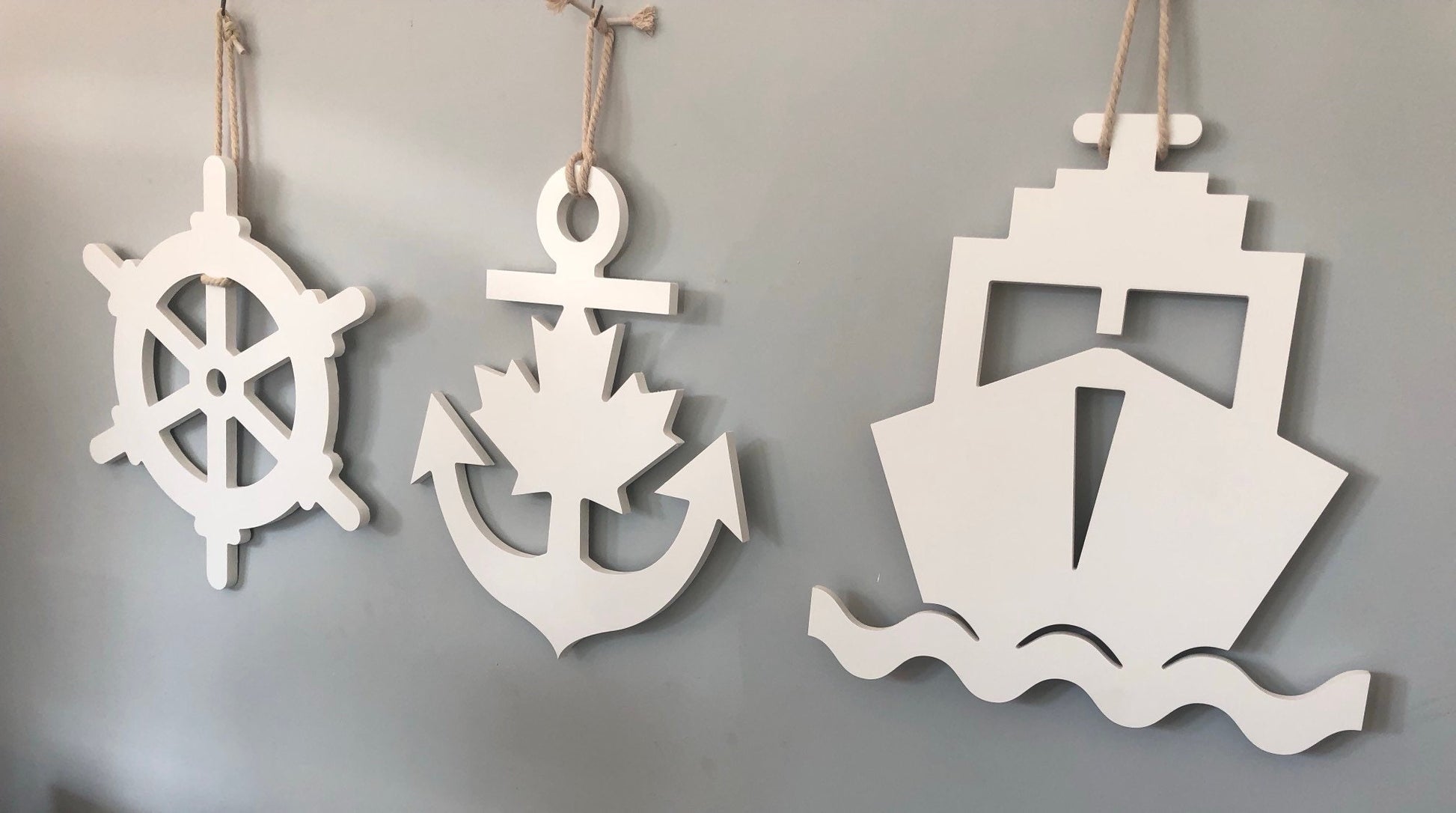 White Wall-hung Nautical Themed Decorations - Maritime, Atlantic, Nova Scotia, modern / contemporary decor, wall decoration, PVC