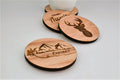 Adventure Themed Circular Wooden Coaster Set