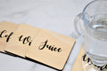 Engraved Wooden 'Wine, Coffee, Water, Juice' Beverage Coaster Set