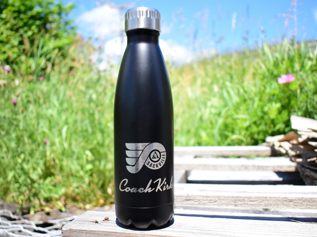 Personalized Aluminum Water Bottle - custom laser engraving, unique gift for your team, group or event, logo, phrase, sports team