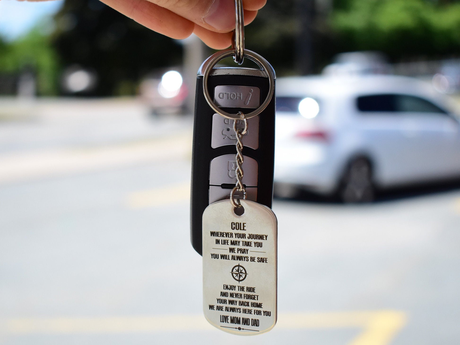 Custom Engraved Aluminum Keychain - Unique Gift, Custom Phrase, Personalized Laser Engraved / Marked Dog Tag, Personalized For Him / Her