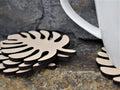 Wooden Leaf Coasters Set | Modern Coasters | Natural Coasters