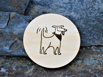 Wooden Engraved Dog Coaster Set - perfect for pet or animal lovers , rustic drink coasters, unique gift for him / her, dog mom / dad