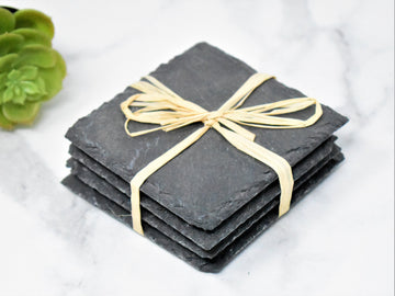 Stone Slate Coaster Set - rustic coasters, contemporary design, minimalist coasters, Mother's Day gift, keepsake, unique gift for him or her