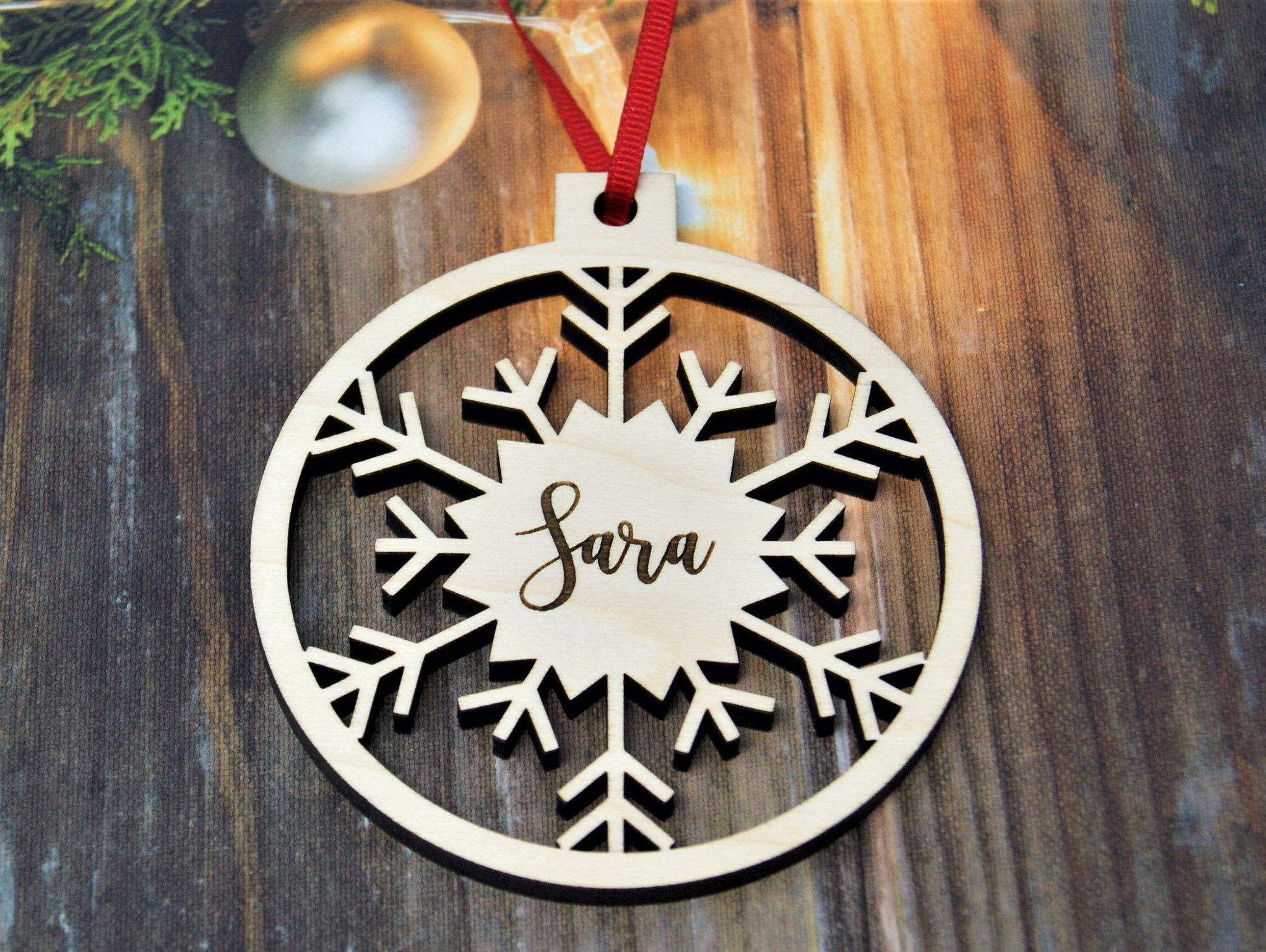 Custom Name Wooden Ornaments - Christmas, Unique, Personalized Ornament, laser engraved, decor, christmas decor, Ornament