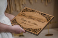 Wedding Guestbook - Custom Engraving - Custom Made - Thick Wooden cover and back - Laser Engraved and Customized - White blank papers inside