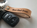 Genuine Leather Keychain Loop - Unique, Father's Day / Mother's Day, Personalized Gift for Him / Her, Veg Tan Leather, Rustic Keychain